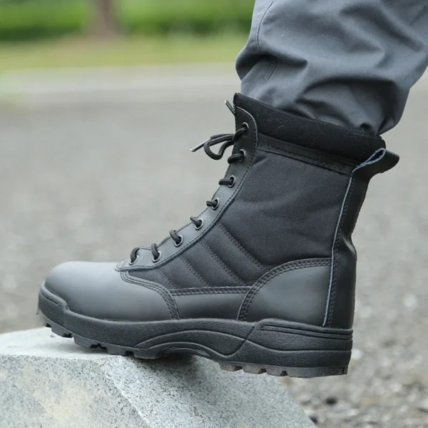 Dulboots-Bottes de saut du désert pour hommes, force spéciale, randonnée en plein air, chaussures de rinçage, travail, chaussures de sécurité – Image 3