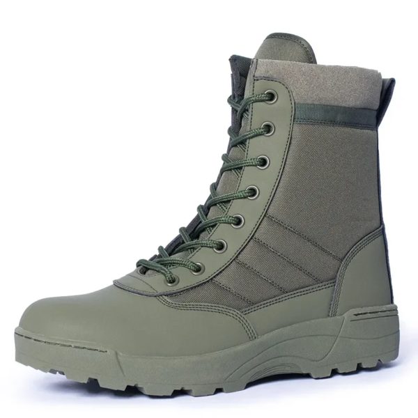 Bottes de randonnée militaires coordonnantes imperméables noires pour hommes, chaussures de randonnée en plein air, chaussures hautes performances – Image 3
