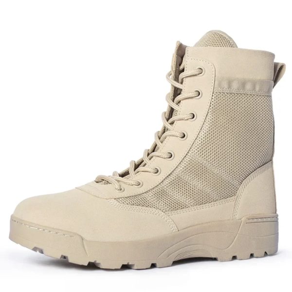 Bottes de randonnée militaires coordonnantes imperméables noires pour hommes, chaussures de randonnée en plein air, chaussures hautes performances – Image 6