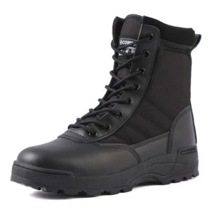 Bottes de randonnée militaires coordonnantes imperméables noires pour hommes, chaussures de randonnée en plein air, chaussures hautes performances