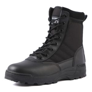Bottes de randonnée militaires coordonnantes imperméables noires pour hommes, chaussures de randonnée en plein air, chaussures hautes performances