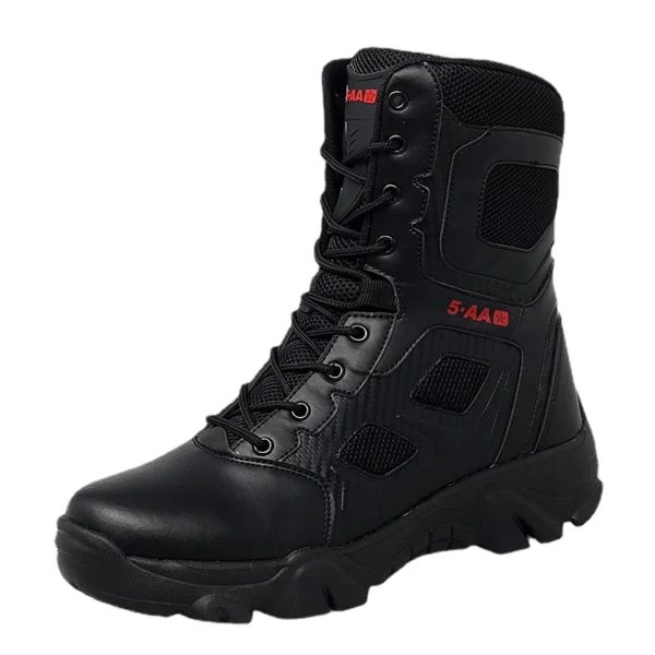 Bottes militaires en cuir pour hommes, chaussures décontractées, bottes de l'armée SWAT, bottes de skip de rinçage de moto, bottes noires, zones bre