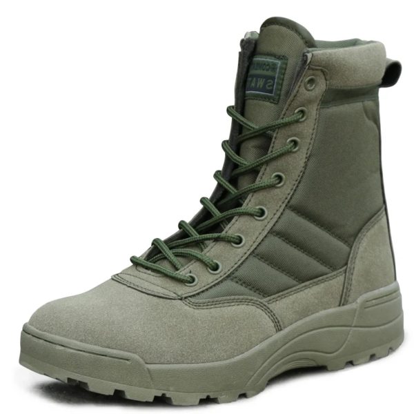 Bottes de randonnée en plein air noires pour hommes, chaussures de sécurité de travail, chaussures de rinçage, adaptées au saut du désert, mode spéciale – Image 3