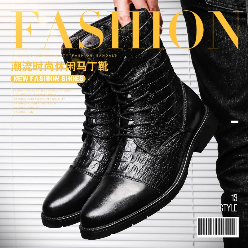 Bottes de moto en cuir noir carillon pour hommes, bottes de saut, chaussures décontractées, coordonnantes, DulArmy, haute qualité