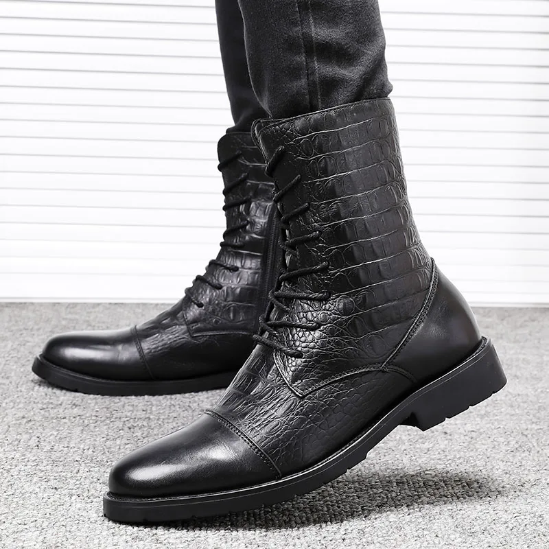Bottes de moto en cuir noir carillon pour hommes, bottes de saut, chaussures décontractées, coordonnantes, DulArmy, haute qualité