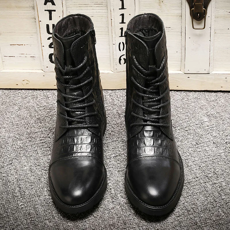 Bottes de moto en cuir noir carillon pour hommes, bottes de saut, chaussures décontractées, coordonnantes, DulArmy, haute qualité