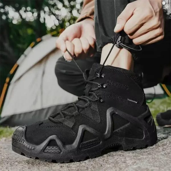 Bottes de randonnée en plein air pour hommes, chaussures de neige résistantes à l'usure, bottes de saut du désert anti-ald, document solide, chaud – Image 2