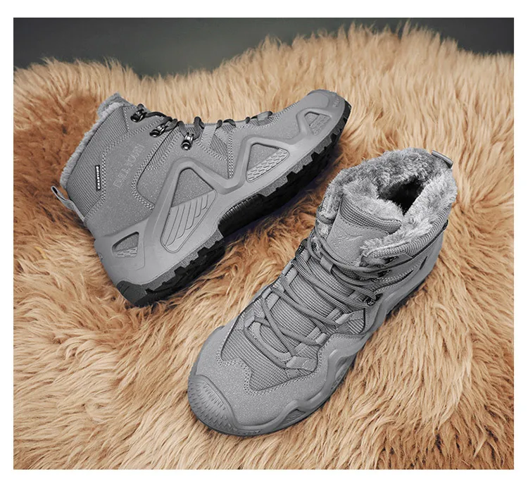 Bottes de randonnée en plein air pour hommes, chaussures de neige résistantes à l'usure, bottes de saut du désert anti-ald, document solide, chaud