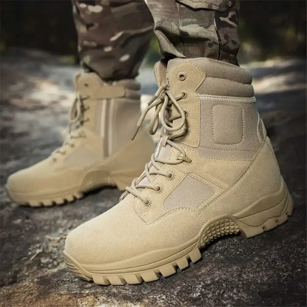 Nonald-Bottes de randonnée en cuir véritable pour hommes, Chaussures de créateurs, Baskets pour hommes, dehors, 4 ans à 12 ans, Hospitalité – Image 3