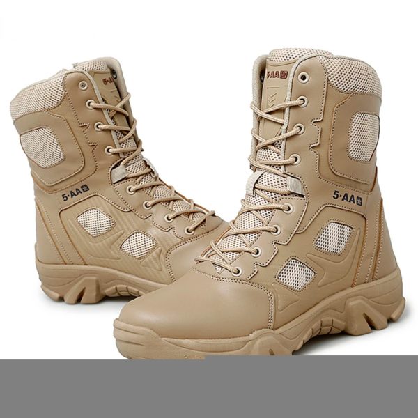 Bottes de sécurité imperméables de l'armée de la force spéciale pour hommes, chaussures de moto pour hommes, bottes skip DulBoots, rinçage au travail, hiver 2024 – Image 5
