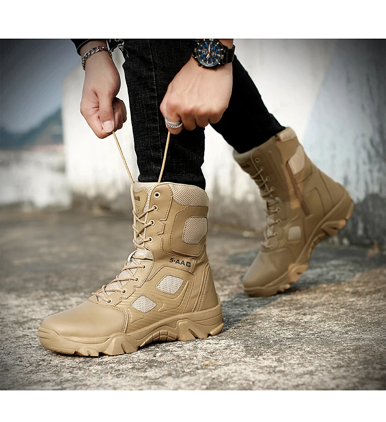 Bottes de sécurité imperméables de l'armée de la force spéciale pour hommes, chaussures de moto pour hommes, bottes skip DulBoots, rinçage au travail, hiver 2024 Bottes de sécurité imperméables de l'armée de la force spéciale pour hommes, chaussures de moto pour hommes, bottes skip DulBoots, rinçage au travail, hiver 2024