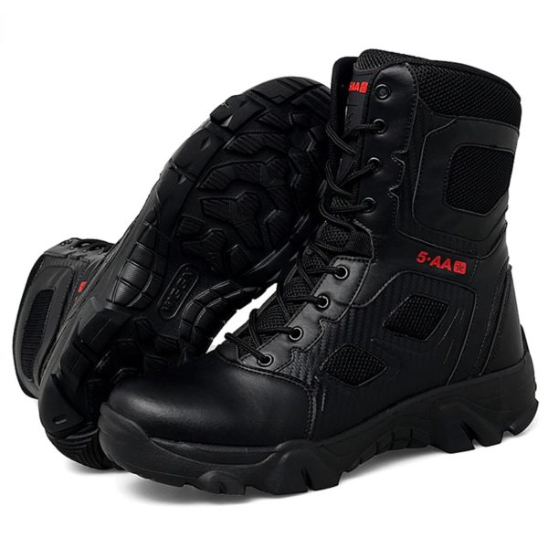 Bottes de sécurité imperméables de l'armée de la force spéciale pour hommes, chaussures de moto pour hommes, bottes skip DulBoots, rinçage au travail, hiver 2024 – Image 2