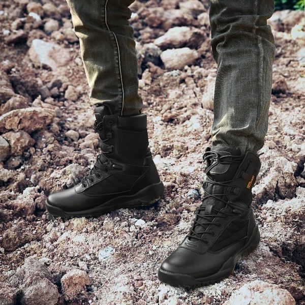 Bottes de terrain anti-collision militaires légères pour hommes, bottes d'automne noires, bottes d'automne des forces spéciales, Zapatillas Zbre – Image 3