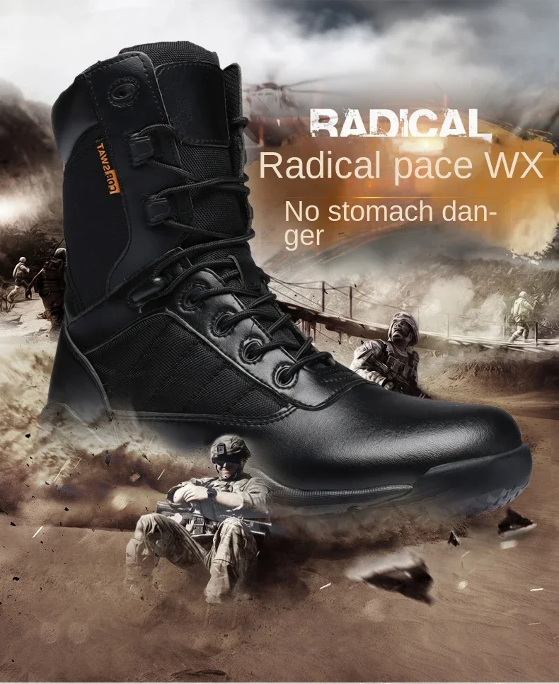 Bottes de terrain anti-collision militaires légères pour hommes, bottes d'automne noires, bottes d'automne des forces spéciales, Zapatillas Zbre