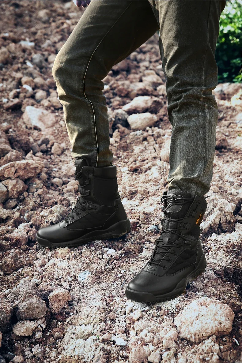 Bottes de terrain anti-collision militaires légères pour hommes, bottes d'automne noires, bottes d'automne des forces spéciales, Zapatillas Zbre