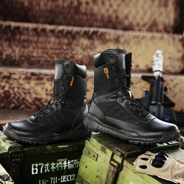 Bottes de terrain anti-collision militaires légères pour hommes, bottes d'automne noires, bottes d'automne des forces spéciales, Zapatillas Zbre – Image 4
