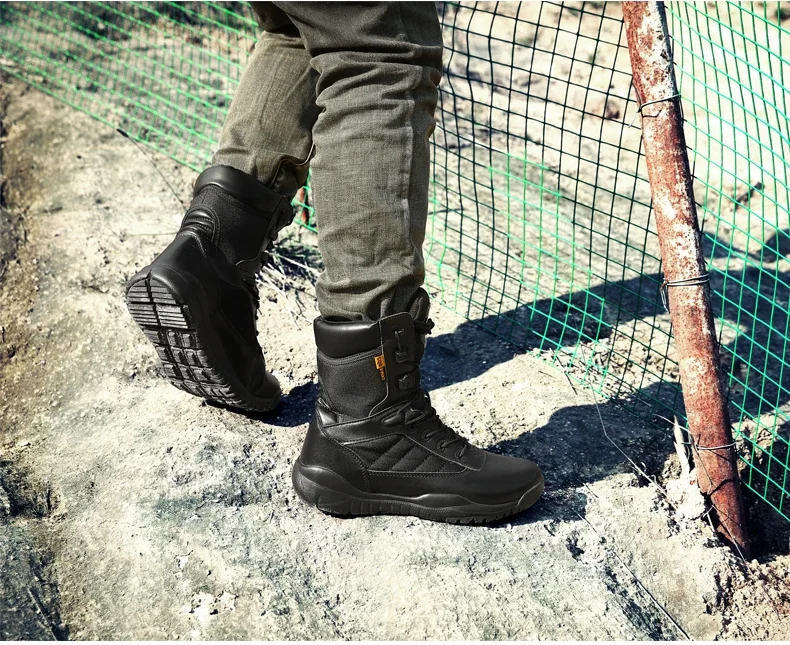 Bottes de terrain anti-collision militaires légères pour hommes, bottes d'automne noires, bottes d'automne des forces spéciales, Zapatillas Zbre