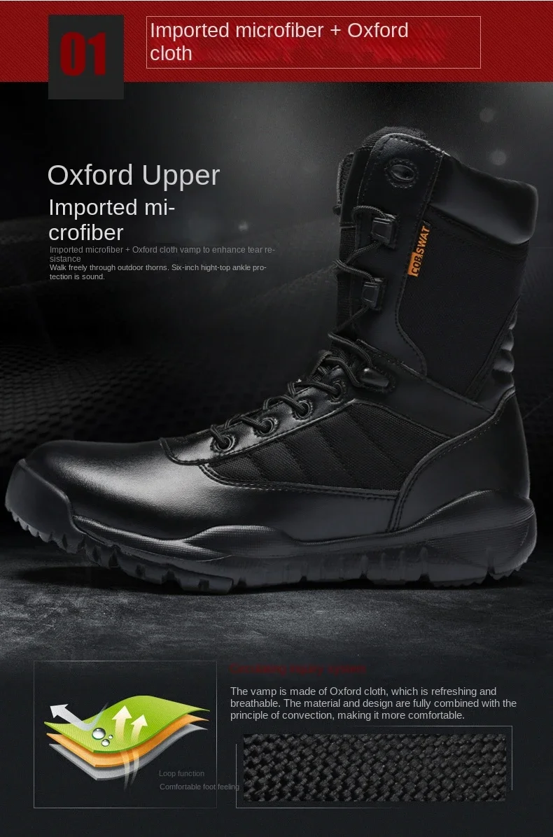 Bottes de terrain anti-collision militaires légères pour hommes, bottes d'automne noires, bottes d'automne des forces spéciales, Zapatillas Zbre
