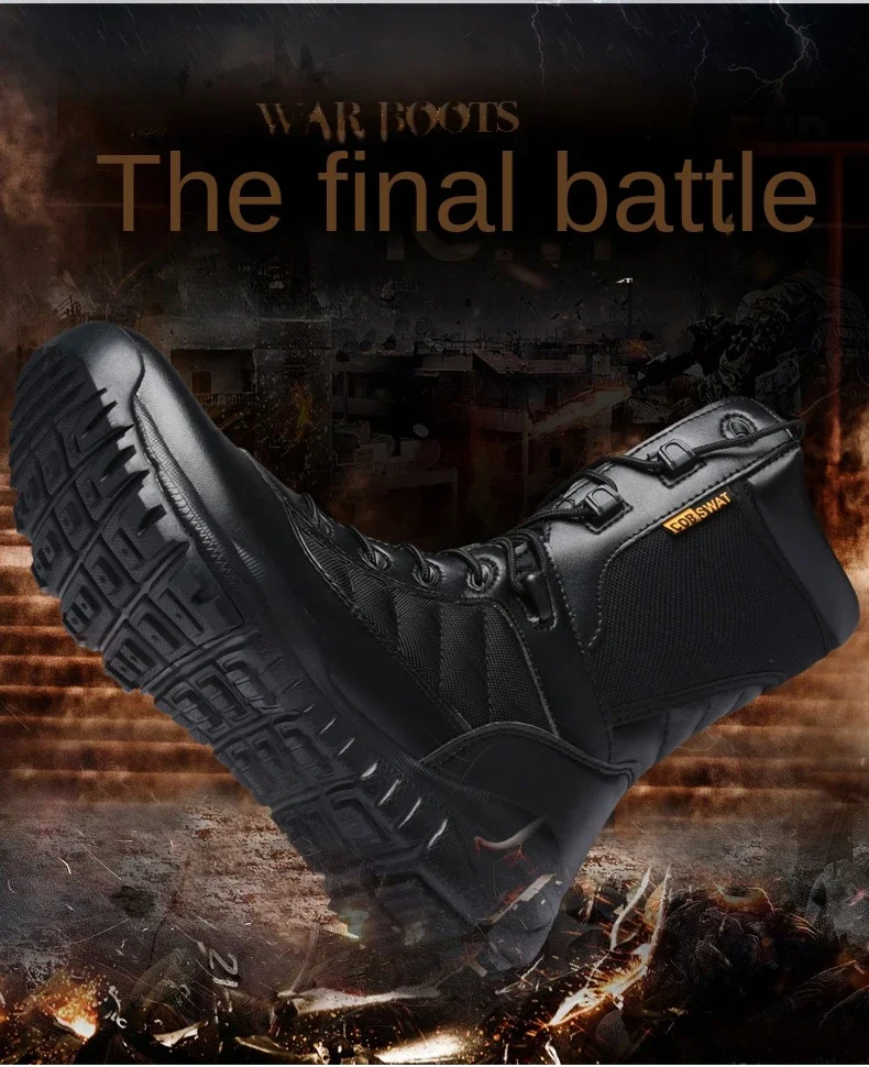 Bottes de terrain anti-collision militaires légères pour hommes, bottes d'automne noires, bottes d'automne des forces spéciales, Zapatillas Zbre