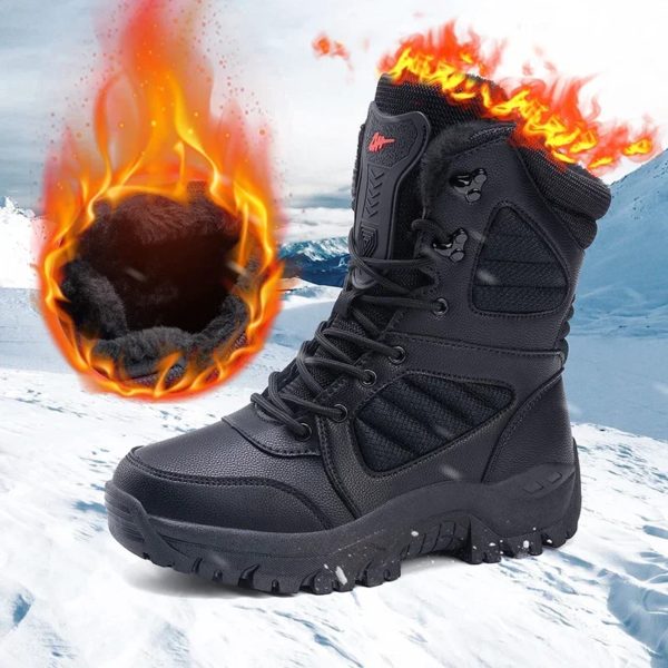 Bottes de neige résistantes à l'usure pour hommes, chaussures de randonnée en plein air, anti-ald, botte de saut dans le désert, document solide, chaud