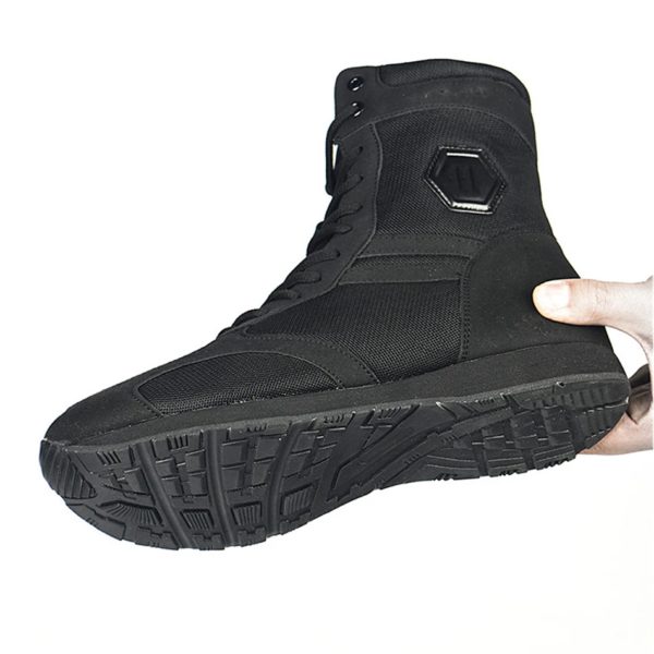 Bottes de randonnée militaires ultralégères et hautes, chaussures de désert légères et respirantes, bottes de skip noires, chaussures de randonnée portables – Image 4