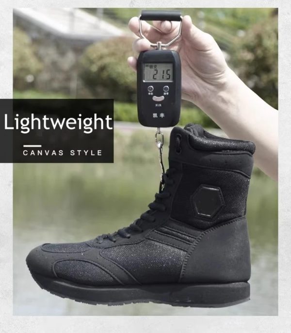 Bottes de skip militaires ultra-légères pour hommes, chaussures de travail noires, course en plein air, chaussures de randonnée dans le désert, bottes d'entraînement de l'armée, baskets pour hommes – Image 5
