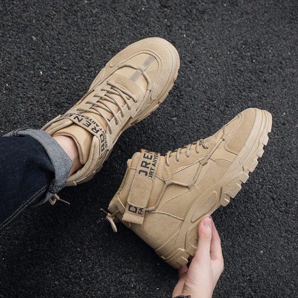 Bottes de skip militaires pour hommes, bottes de rinçage, chaussures de randonnée en plein air, légères, bottes du désert, chaussures de travail, 2024 – Image 4