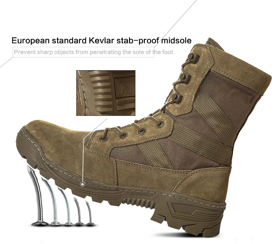 Chaussures de Randonnée et Trekking Imperméables en Nylon 1000D pour Homme, Bottes Dulskip Militaires, Cuir Fendu, Équipement Airsoft