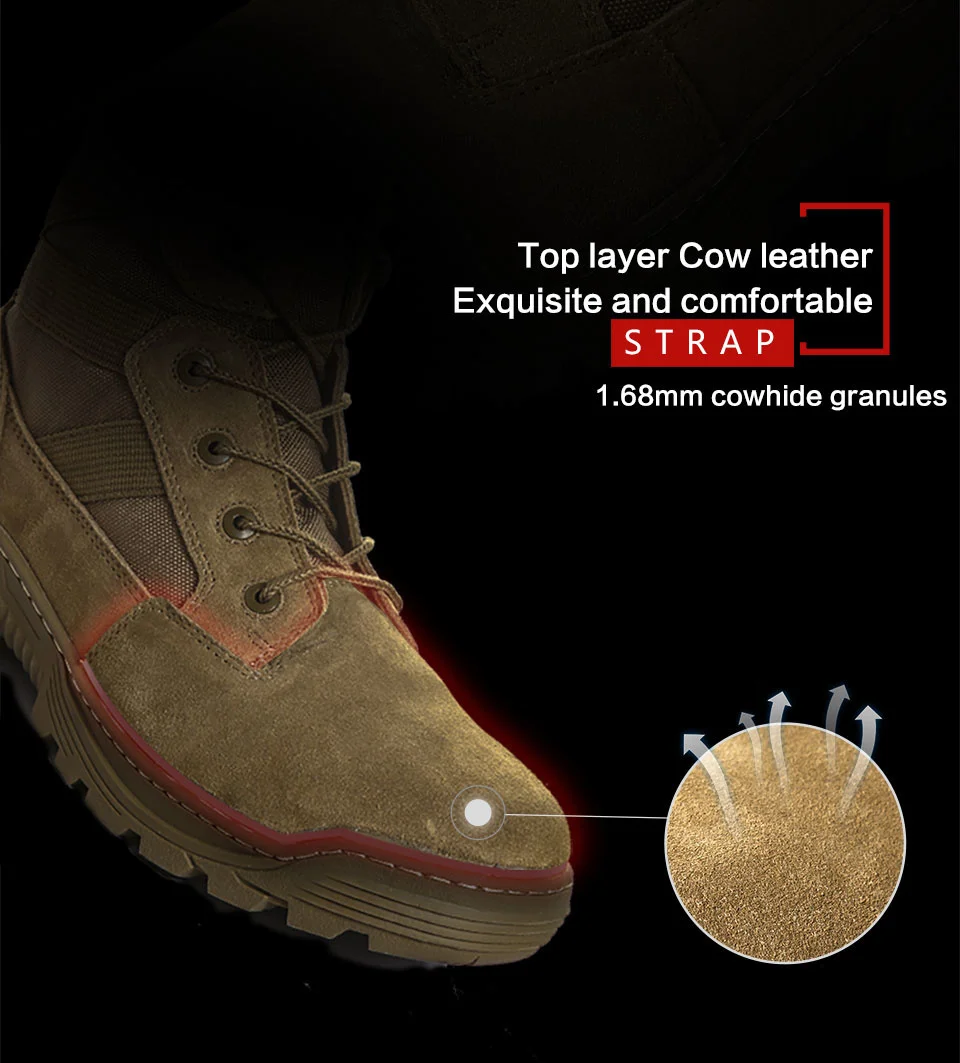 Chaussures de Randonnée et Trekking Imperméables en Nylon 1000D pour Homme, Bottes Dulskip Militaires, Cuir Fendu, Équipement Airsoft