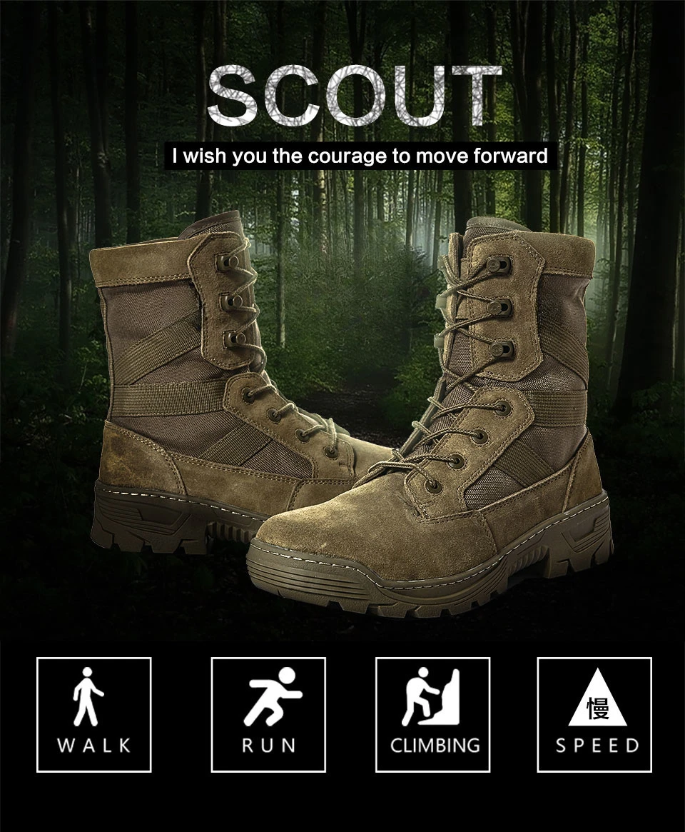 Chaussures de Randonnée et Trekking Imperméables en Nylon 1000D pour Homme, Bottes Dulskip Militaires, Cuir Fendu, Équipement Airsoft