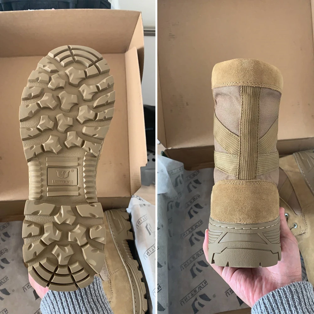 Chaussures de Randonnée et Trekking Imperméables en Nylon 1000D pour Homme, Bottes Dulskip Militaires, Cuir Fendu, Équipement Airsoft