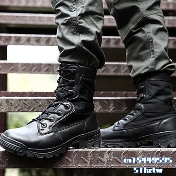 Chaussures de Randonnée et Trekking Imperméables en Nylon 1000D pour Homme, Bottes Dulskip Militaires, Cuir Fendu, Équipement Airsoft – Image 6