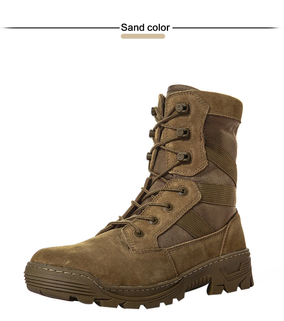 Chaussures de Randonnée et Trekking Imperméables en Nylon 1000D pour Homme, Bottes Dulskip Militaires, Cuir Fendu, Équipement Airsoft