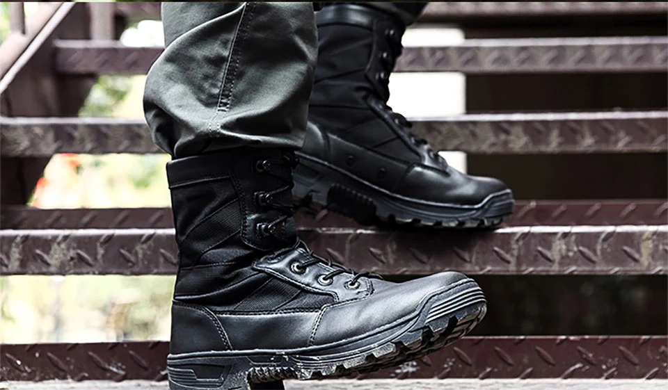 Chaussures de Randonnée et Trekking Imperméables en Nylon 1000D pour Homme, Bottes Dulskip Militaires, Cuir Fendu, Équipement Airsoft