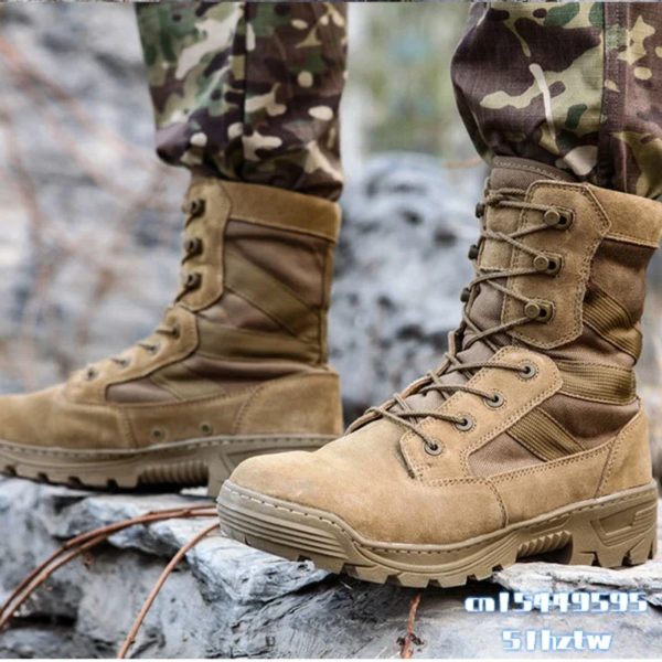 Chaussures de Randonnée et Trekking Imperméables en Nylon 1000D pour Homme, Bottes Dulskip Militaires, Cuir Fendu, Équipement Airsoft – Image 5