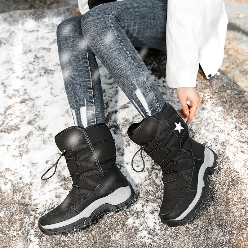 DulMilitary-Bottes hautes de neige chaudes pour hommes et femmes, baskets de sport décontractées, randonnée, rinçage, extérieur, designer, hiver, 36-46
