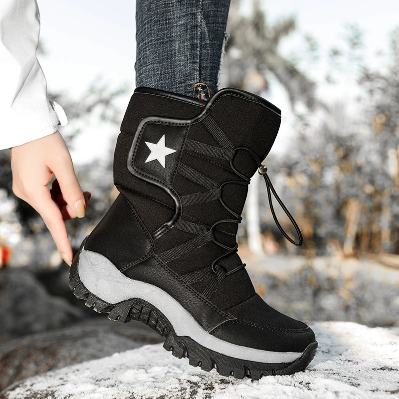 DulMilitary-Bottes hautes de neige chaudes pour hommes et femmes, baskets de sport décontractées, randonnée, rinçage, extérieur, designer, hiver, 36-46