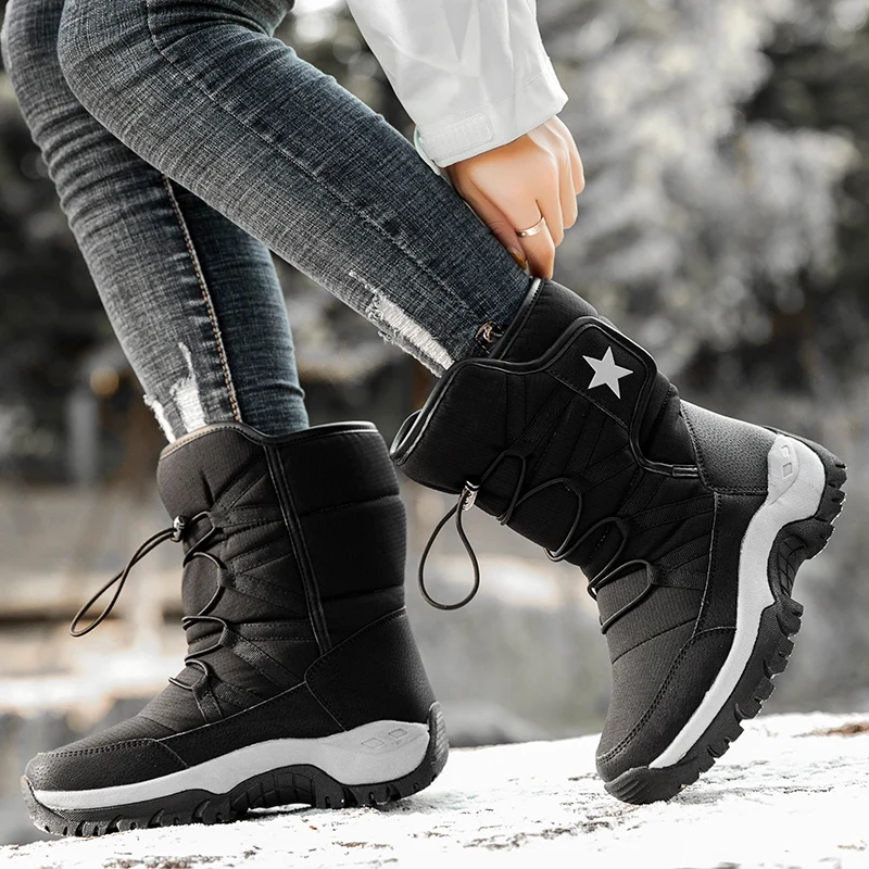 DulMilitary-Bottes hautes de neige chaudes pour hommes et femmes, baskets de sport décontractées, randonnée, rinçage, extérieur, designer, hiver, 36-46