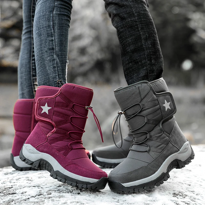 DulMilitary-Bottes hautes de neige chaudes pour hommes et femmes, baskets de sport décontractées, randonnée, rinçage, extérieur, designer, hiver, 36-46