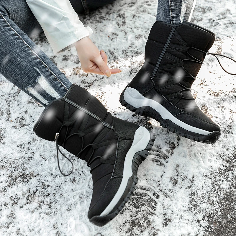 DulMilitary-Bottes hautes de neige chaudes pour hommes et femmes, baskets de sport décontractées, randonnée, rinçage, extérieur, designer, hiver, 36-46