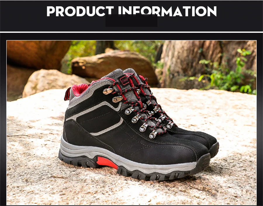 Bottes de randonnée hautes en daim pour hommes, chaussures de trekking en plein air, imperméables, bottes militaires Dulskip