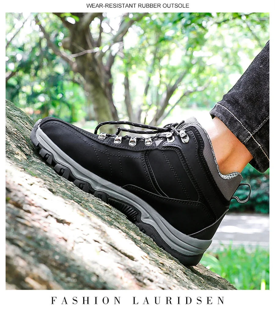 Bottes de randonnée hautes en daim pour hommes, chaussures de trekking en plein air, imperméables, bottes militaires Dulskip