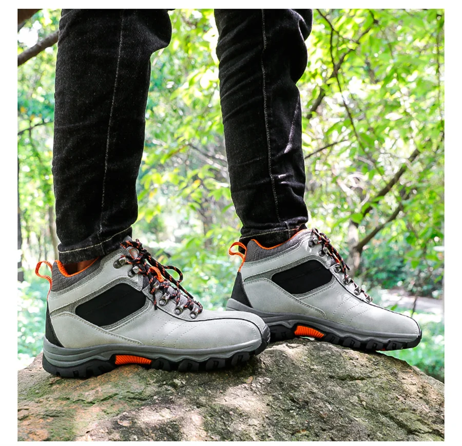 Bottes de randonnée hautes en daim pour hommes, chaussures de trekking en plein air, imperméables, bottes militaires Dulskip