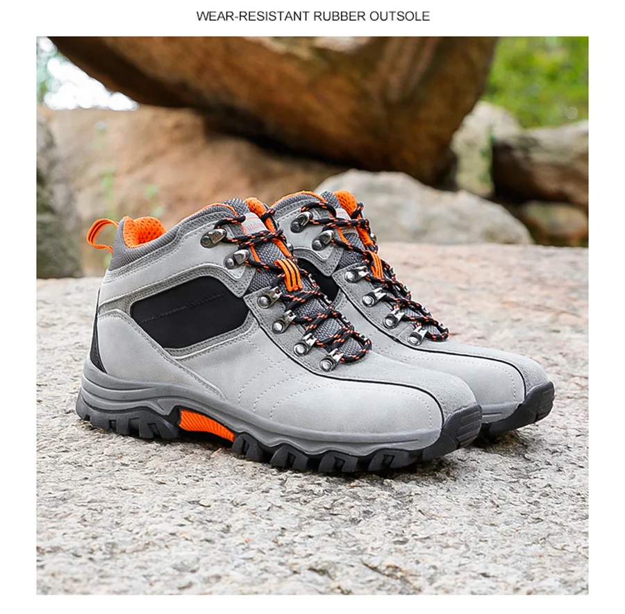 Bottes de randonnée hautes en daim pour hommes, chaussures de trekking en plein air, imperméables, bottes militaires Dulskip