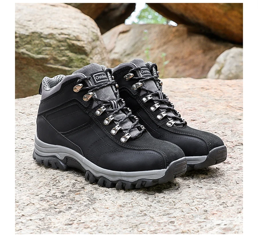 Bottes de randonnée hautes en daim pour hommes, chaussures de trekking en plein air, imperméables, bottes militaires Dulskip