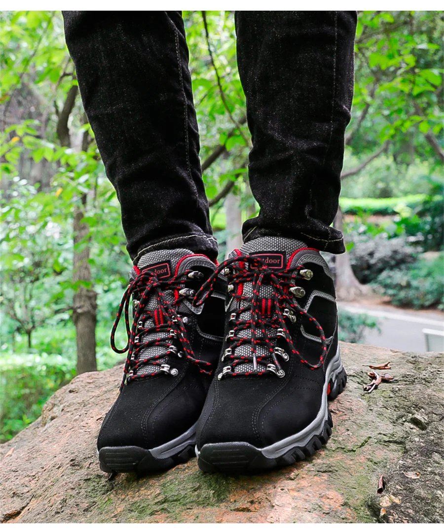 Bottes de randonnée hautes en daim pour hommes, chaussures de trekking en plein air, imperméables, bottes militaires Dulskip