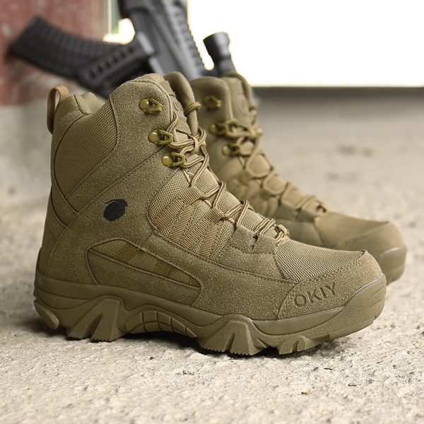 Bottines militaires décontractées pour hommes, chaussures de sécurité à plate-forme de Combat tactique, de l'armée, de randonnée, de travail – Image 5