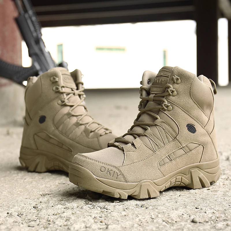 Bottines militaires décontractées pour hommes, chaussures de sécurité à plate-forme de Combat tactique, de l'armée, de randonnée, de travail
