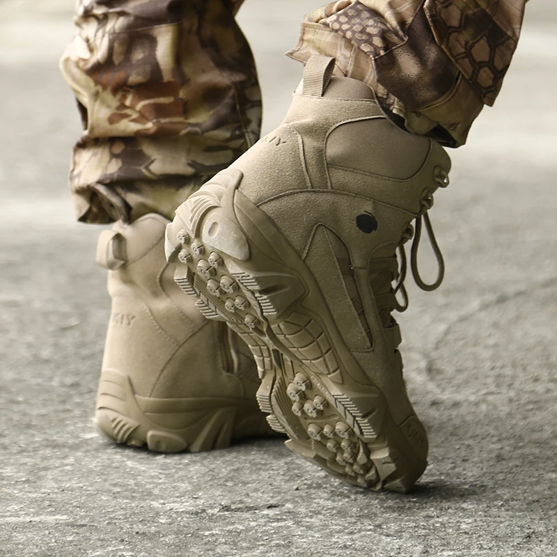 Bottines militaires décontractées pour hommes, chaussures de sécurité à plate-forme de Combat tactique, de l'armée, de randonnée, de travail
