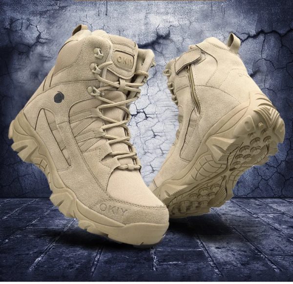 Bottines militaires décontractées pour hommes, chaussures de sécurité à plate-forme de Combat tactique, de l'armée, de randonnée, de travail – Image 3